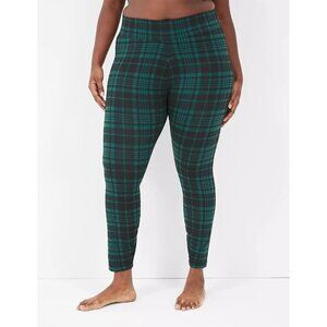 Lane Bryant Womens Plus Size EF 255-325 lbs Frankie Plaid Leggings in Green